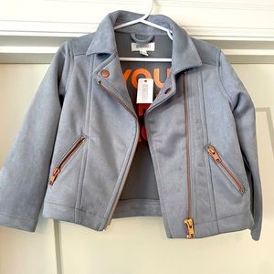 NWT Gymboree grey suede moto jacket